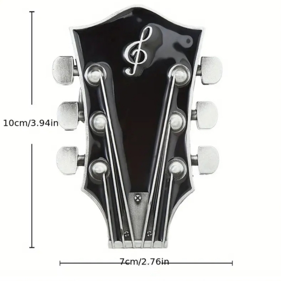 Guitar musician belt buckle approx. 3.75" inches fits 1.5 belt buckle - Picture 8 of 11
